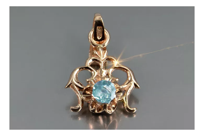 Russische sowjetische Rose 14k 585 Gold Alexandrit Rubin Smaragd Saphir Zirkon ... Anhänger vpc004