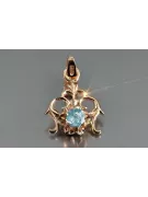 Russische sowjetische Rose 14k 585 Gold Alexandrit Rubin Smaragd Saphir Zirkon ... Anhänger vpc004