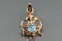 Russische sowjetische Rose 14k 585 Gold Alexandrit Rubin Smaragd Saphir Zirkon ... Anhänger vpc004