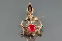 Russische sowjetische Rose 14k 585 Gold Alexandrit Rubin Smaragd Saphir Zirkon ... Anhänger vpc004