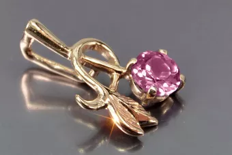 Vintage rose 14k 585 gold alexandrite ruby emerald sapphire zircon ... pendant vpc005