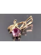 Russische sowjetische Rose 14k 585 Gold Alexandrit Rubin Smaragd Saphir Zirkon ... Anhänger vpc005
