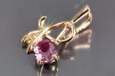 Russische sowjetische Rose 14k 585 Gold Alexandrit Rubin Smaragd Saphir Zirkon ... Anhänger vpc005