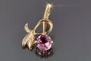 Russische sowjetische Rose 14k 585 Gold Alexandrit Rubin Smaragd Saphir Zirkon ... Anhänger vpc005