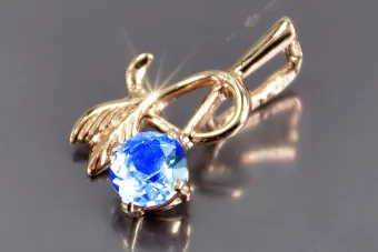 Russische sowjetische Rose 14k 585 Gold Alexandrit Rubin Smaragd Saphir Zirkon ... Anhänger vpc005