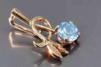 Russische sowjetische Rose 14k 585 Gold Alexandrit Rubin Smaragd Saphir Zirkon ... Anhänger vpc005
