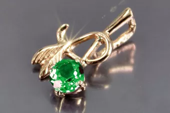 Russische sowjetische Rose 14k 585 Gold Alexandrit Rubin Smaragd Saphir Zirkon ... Anhänger vpc005