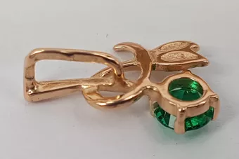 Russische sowjetische Rose 14k 585 Gold Alexandrit Rubin Smaragd Saphir Zirkon ... Anhänger vpc005