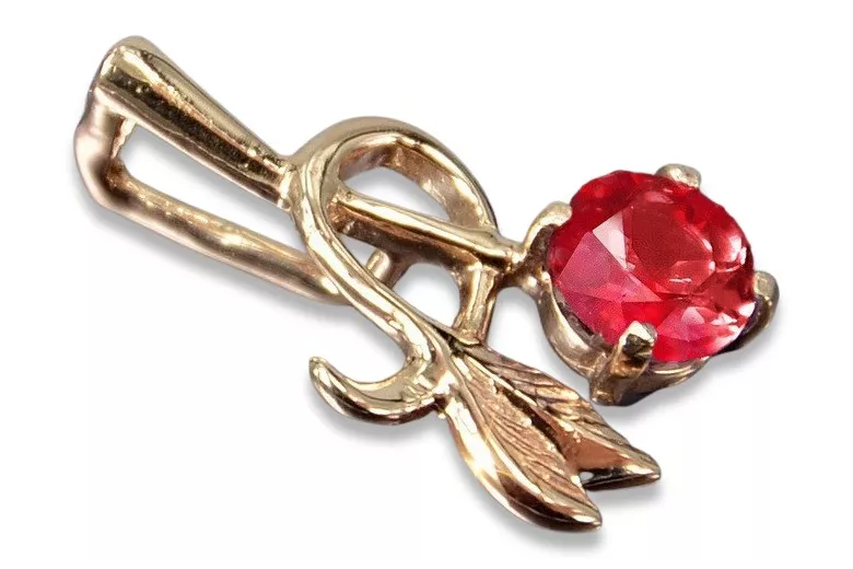 Ruso soviético rosa 14k 585 oro alejandrita rubí esmeralda zafiro zircón ... Colgante VPC005