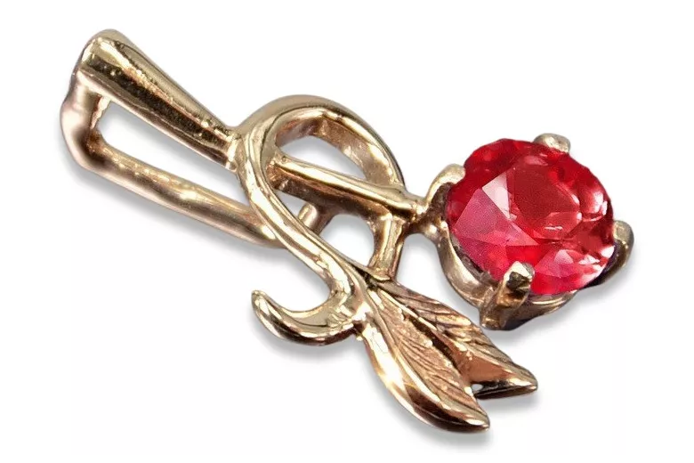 Russische sowjetische Rose 14k 585 Gold Alexandrit Rubin Smaragd Saphir Zirkon ... Anhänger vpc005