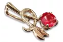 Russische sowjetische Rose 14k 585 Gold Alexandrit Rubin Smaragd Saphir Zirkon ... Anhänger vpc005