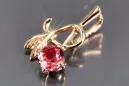 Russische sowjetische Rose 14k 585 Gold Alexandrit Rubin Smaragd Saphir Zirkon ... Anhänger vpc005