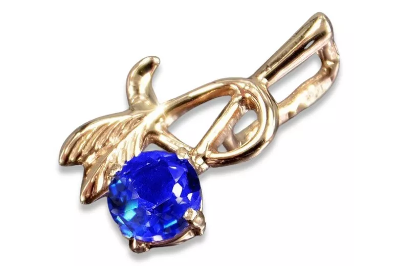 Russische sowjetische Rose 14k 585 Gold Alexandrit Rubin Smaragd Saphir Zirkon ... Anhänger vpc005