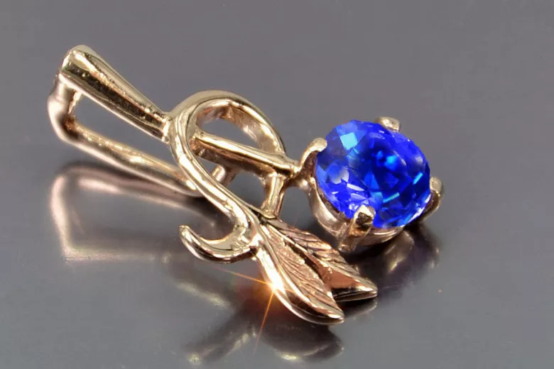 Russische sowjetische Rose 14k 585 Gold Alexandrit Rubin Smaragd Saphir Zirkon ... Anhänger vpc005