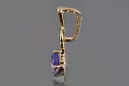 Russische sowjetische Rose 14k 585 Gold Alexandrit Rubin Smaragd Saphir Zirkon ... Anhänger vpc005