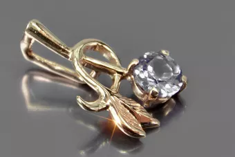 Russische sowjetische Rose 14k 585 Gold Alexandrit Rubin Smaragd Saphir Zirkon ... Anhänger vpc005