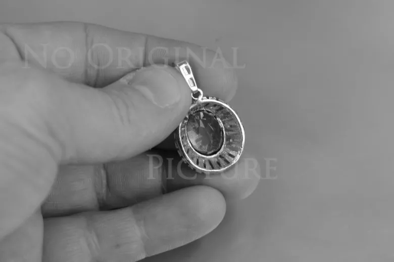 Russische sowjetische Rose 14k 585 Gold Alexandrit Rubin Smaragd Saphir Zirkon ... Anhänger vpc007