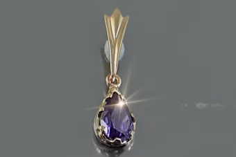 Russische sowjetische Rose 14k 585 Gold Alexandrit Rubin Smaragd Saphir Zirkon ... Anhänger vpc012