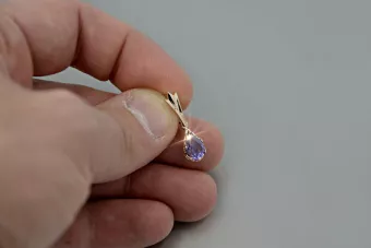 Russische sowjetische Rose 14k 585 Gold Alexandrit Rubin Smaragd Saphir Zirkon ... Anhänger vpc012