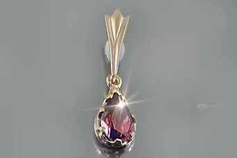 Russische sowjetische Rose 14k 585 Gold Alexandrit Rubin Smaragd Saphir Zirkon ... Anhänger vpc012