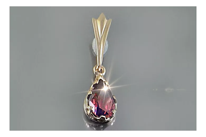 Russische sowjetische Rose 14k 585 Gold Alexandrit Rubin Smaragd Saphir Zirkon ... Anhänger vpc012