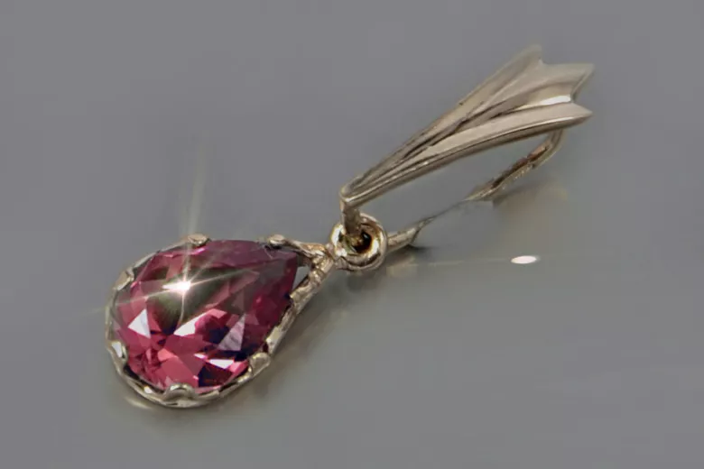 Ruso soviético rosa 14k 585 oro alejandrita rubí esmeralda zafiro zircón ... Colgante VPC012