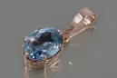Russische sowjetische Rose 14k 585 Gold Alexandrit Rubin Smaragd Saphir Zirkon ... Anhänger vpc015