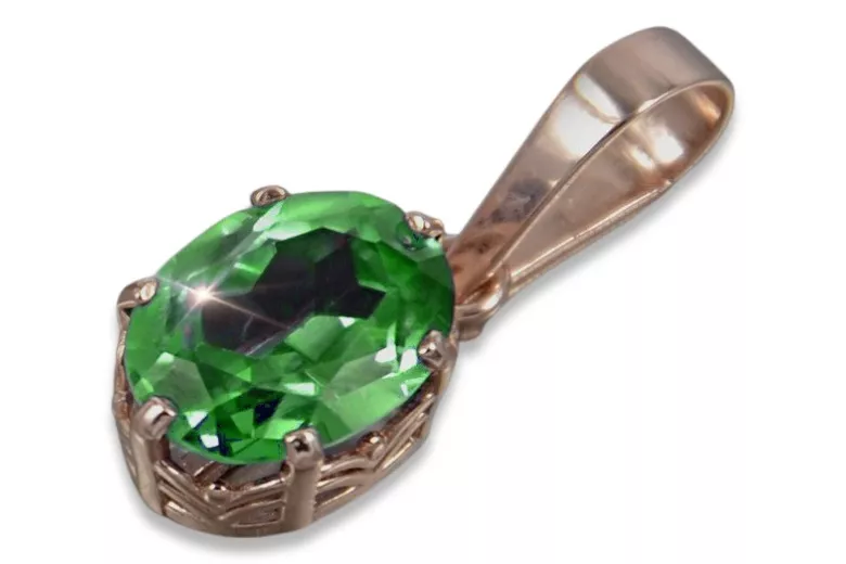 Russische sowjetische Rose 14k 585 Gold Alexandrit Rubin Smaragd Saphir Zirkon ... Anhänger vpc015
