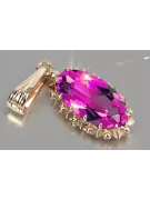 Russische sowjetische Rose 14k 585 Gold Alexandrit Rubin Smaragd Saphir Zirkon ... Anhänger vpc016