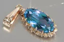 Russische sowjetische Rose 14k 585 Gold Alexandrit Rubin Smaragd Saphir Zirkon ... Anhänger vpc016
