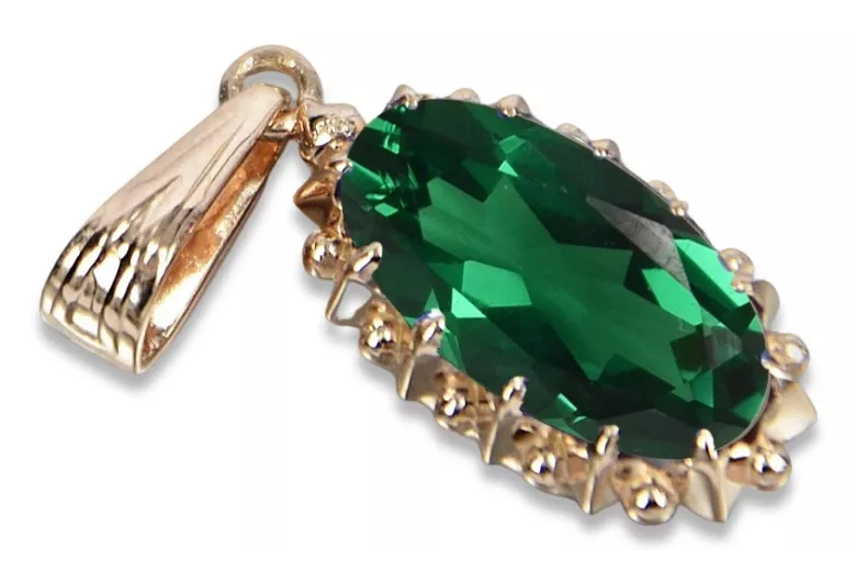 Russische sowjetische Rose 14k 585 Gold Alexandrit Rubin Smaragd Saphir Zirkon ... Anhänger vpc016
