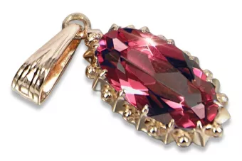 Russische sowjetische Rose 14k 585 Gold Alexandrit Rubin Smaragd Saphir Zirkon ... Anhänger vpc016