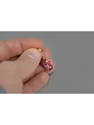 Russische sowjetische Rose 14k 585 Gold Alexandrit Rubin Smaragd Saphir Zirkon ... Anhänger vpc016