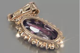 Rus sovietic a crescut 14k 585 aur alexandrit rubin smarald safir zircon ... pandantiv vpc016