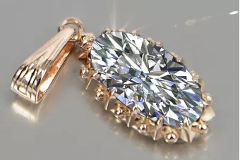 Russische sowjetische Rose 14k 585 Gold Alexandrit Rubin Smaragd Saphir Zirkon ... Anhänger vpc016