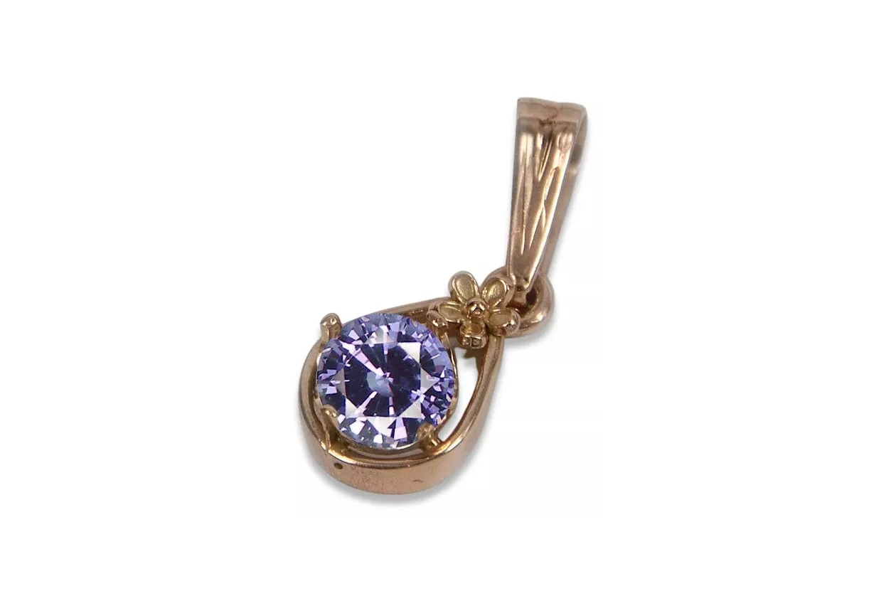 Vintaga Pendant 14K 585 Gold with Alexandrite Rubin Shafir Emerald Aquamarin Circonia VPC017