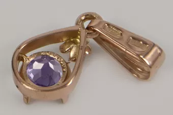 Vintage 14k 585 zlaté s alexandrovým rubínom zafírom akvamarinom zirkonia vpc017