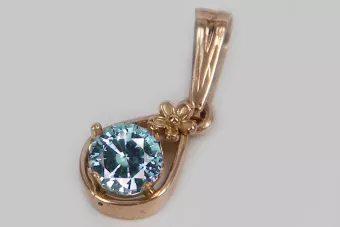 Russische sowjetische Rose 14k 585 Gold Alexandrit Rubin Smaragd Saphir Zirkon ... Anhänger vpc017