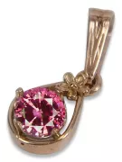 Russische sowjetische Rose 14k 585 Gold Alexandrit Rubin Smaragd Saphir Zirkon ... Anhänger vpc017