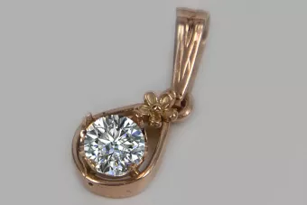 Russische sowjetische Rose 14k 585 Gold Alexandrit Rubin Smaragd Saphir Zirkon ... Anhänger vpc017