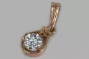 Russische sowjetische Rose 14k 585 Gold Alexandrit Rubin Smaragd Saphir Zirkon ... Anhänger vpc017