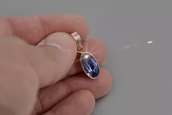Vintage rose gold plated silver 925 alexandrite ruby emerald sapphire zircon ... pendant vpc011rp