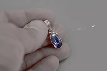 Soviet silver 925 pendant with alexandrite ruby sapphire emerald aquamarine zircon vpc011s