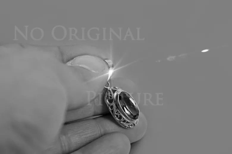 Zawieszka z Vintagego srebra 925 z aleksandrytem rubinem szafirem szmaragdem akwamarynem cyrkonią vpc014s