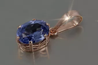 Ruso soviético oro rosa chapado plata 925 alejandrita rubí esmeralda zafiro zircón ... Colgante VPC015RP