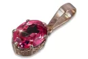 Russische sowjetische rosévergoldetes Silber 925 Alexandrit Rubin Smaragd Saphir Zirkon ... Anhänger vpc015rp