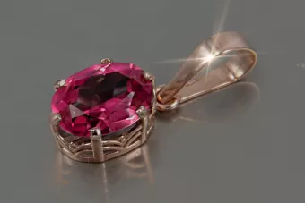 Russische sowjetische rosévergoldetes Silber 925 Alexandrit Rubin Smaragd Saphir Zirkon ... Anhänger vpc015rp