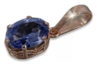 Руски съветски розово злато покритие сребро 925 александрит рубин изумруд сапфир циркон ... Висулка VPC015RP