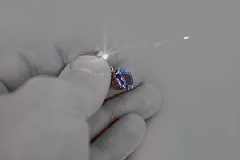 Pandantiv sovietic de argint 925 cu alexandrit rubin safir smarald acvamarin zircon vpc015s