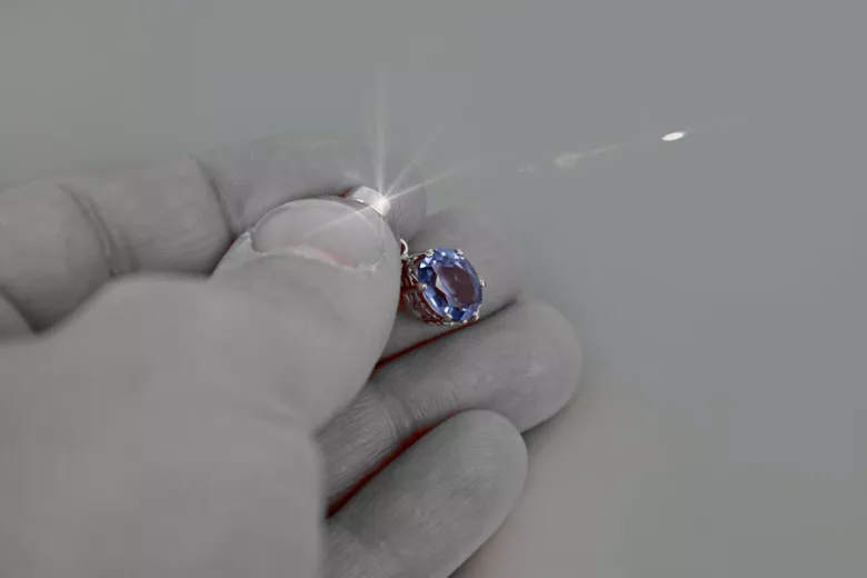 Anhänger aus sowjetischem Silber 925 mit Alexandrit Rubin Saphir Smaragd Aquamarin Zirkon vpc015s